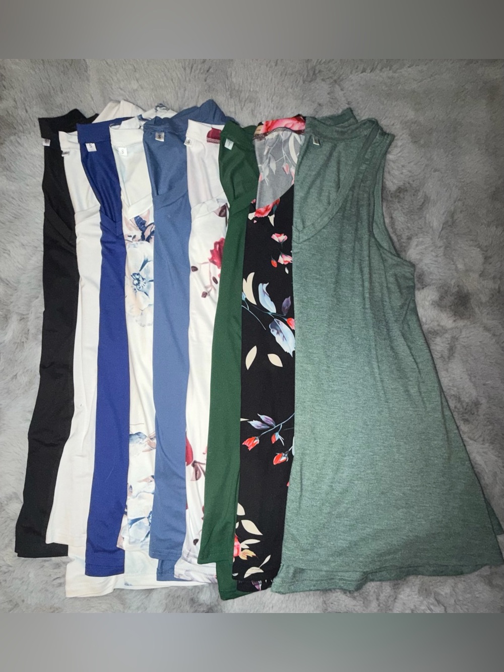 Sleeveless V-Neck Tunic Tanks-9